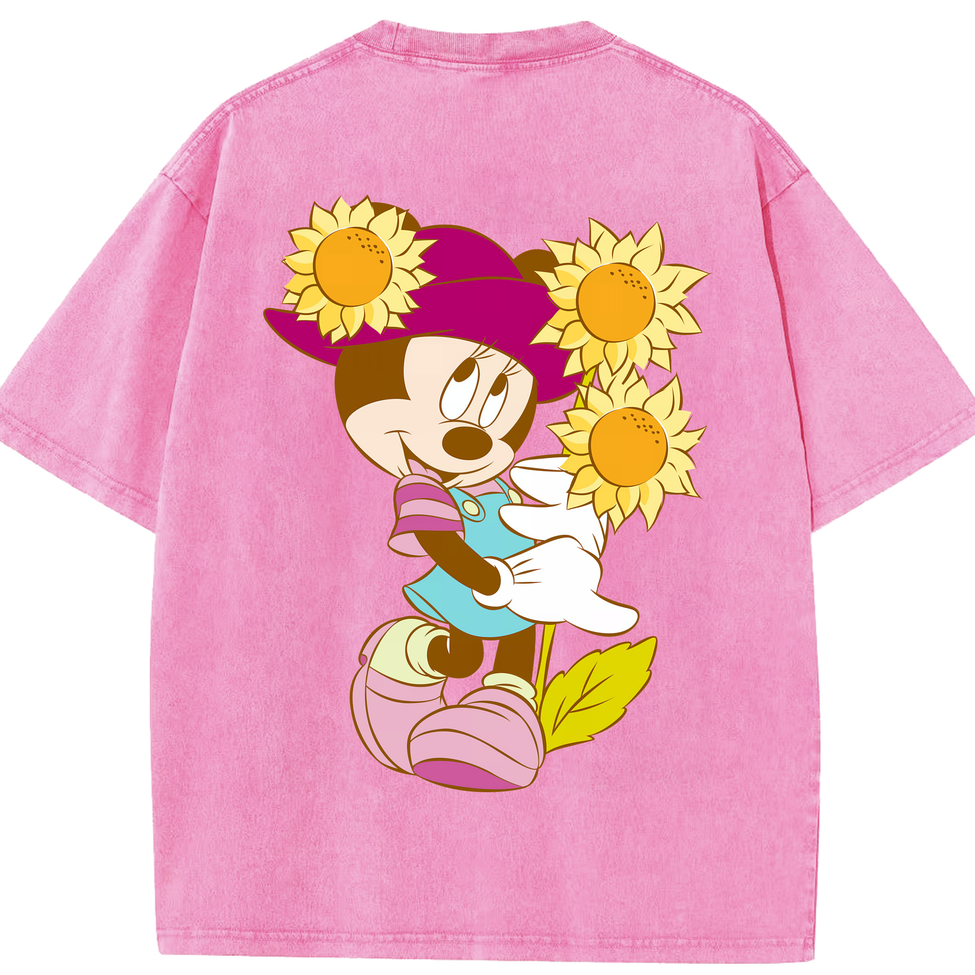 （画像用） ミッキーマウス Mickey Mouse 綿100% ヴィンテージ風 半袖Tシャツ（背面プリント）